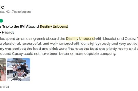 Review img # 3 of the yacht Destiny Unbound