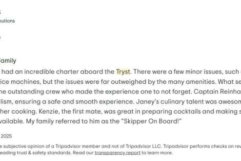 Review img # 10 of the yacht Tryst