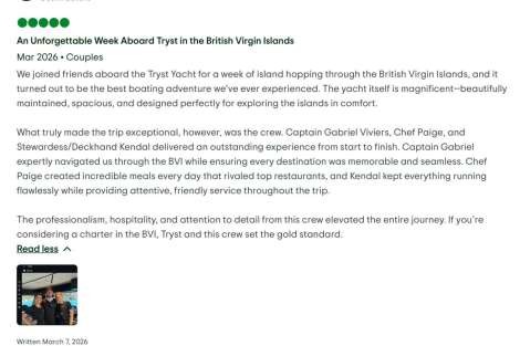 Review img # 6 of the yacht Tryst